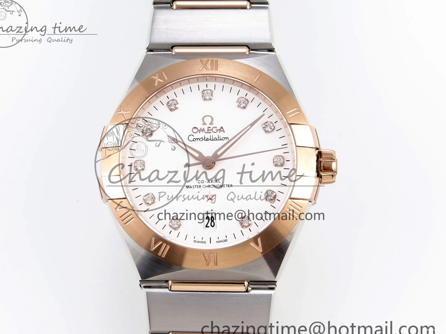 0511 Constellation 39mm SS RG ASWF 1:1 Best Edition White Diamonds Dial on SS RG Bracelet A Minimalist 7772